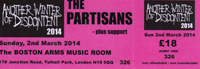 The Partisans - Another Winter of Discontent, The Boston Arms, Tufnell Park 2.3.14
